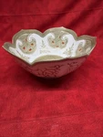 Andrea By Sadek Bowl #8156 Vintage Made Japan Lotus Shape Green Gold Dish. Fixed Price $15.00.