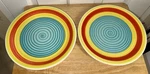 Citrus Grove Matching Multicolor Striped Swirl Dinner Plates 10.5IN. Set Of 2. Fixed Price $15.00.