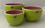 3 Nesting Bowls Pink Flamingos Lime Green 2006 Boston Warehouse Tiny Flaw. Fixed Price $23.99.