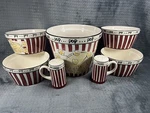 Kitchen Prep 101 By Tabletops Unlimited Ceramic Popcorn 7 Piece Family Set. Fixed Price $74.99.
