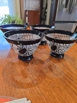 Set Of 4 Galerie Glass Black Spider Pedestal Bowls Target Halloween. Fixed Price $24.00.