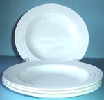 Wedgwood Intaglio White 4 Piece Rim Soup Pasta Bowl 9" Embossed Edge New. Fixed Price $152.90.