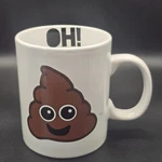 Poop Emoji Novelty Coffee Mug Oh Sh*t! 15 Oz Gag Gift White Ceramic Cup. Fixed Price $11.99.