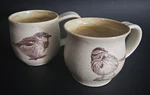 Just Mare Stoneware Pottery Mugs Nature Inspired With Bird Motifs Set Of (2). Fixed Price $23.80.