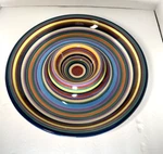 Colorful Tabletops Unlimited Havana Chip Dip Platter Hand Painted Rings Bowl. Fixed Price $23.37.
