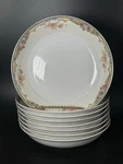 Noritake Oxford Set Of 8 Soup Pasta Bowls Vintage Wreath Backstamp Gold Rim. Fixed Price $35.00.