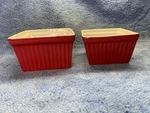Bia Red Ceramic Square Bowls Set Of 2. Fixed Price $17.99.