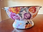 Mackenzie-child's White Flower Market Everything Bowl 13" Size Reduced!. Fixed Price $115.00.