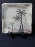 Set Of Tabletops Unlimited Bahamas Palms Square Melamine Salad Plates (J9). Fixed Price $35.96.