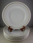 6 Hutschenreuther Astarte Rim Soup Bowls Lucina Shape Gold Arches & Dots - Mint. Fixed Price $108.25.