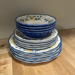 Le Cadeaux Melamine Dining Set Floral Harvest Rare! Dinner Salad Plate Bowl. Fixed Price $85.00.