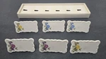 Vintage Porcelain Floral Flower Name Plate Place Set Of 6 - Shafford Japan. Fixed Price $12.99.