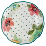 The Pioneer Woman Dinner Plate Vintage Bloom Polka Dot Floral Turquoise 10.5". Fixed Price $12.99.