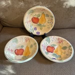 3 Gibson Desing Soup / Cereal Bowls Fruit Grove Hand Painted. Fixed Price $18.00.