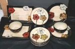 Pfaltzgraff Painted Poppies 15 Pc Set Dinner Salad Bowls Platters Floral. Fixed Price $59.99.