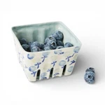 New Anthropologie Floral Blueberry Ceramic Fruit Basket. Fixed Price $29.88.