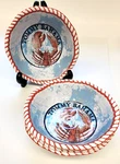 4 Tommy Bahama Bowls Melamine Lobster Print Rope Design Blue Red White 8" Dia. Fixed Price $24.88.
