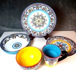 Euro Ceramica Zanzibar Your Choice Hand Painted Pottery Plates Pasta Bowls Mugs. Fixed Price $9.99.