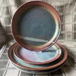 Michael Obranovich Pottery Dinner & Salad Plates W/chip Set Of 4. Fixed Price $18.99.