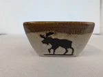 Home Studio Woodland Collection 5.5 Soup Cereal Bowl Moose Pine Trees Brown. Fixed Price $11.00.