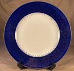 Homer Laughlin Hlc 2165 Vntg 11" Round Plate/charger Blue & Gold Filagree Design. Fixed Price $14.99.