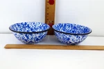 Vtg Lot Of 2 - Porcelain Enamel/granite Ware White Blue Splatter 6" Cereal Bowl. Fixed Price $19.99.