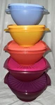 New Tupperware Servalier Serving Salad Bowl Set (5) 17C 11C 8C 4C 3C Rare Colors. Fixed Price $99.99.