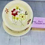 Gibson GID438 Retro 70'S Floral Muticolor Ceramic Beige Soup Cereal Bowls Set 2. Fixed Price $25.49.