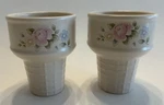 Set Of 2 Pfaltzgraff Tea Rose Ice Cream Cone Cups Bowls. Fixed Price $10.99.