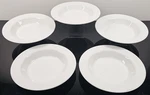 5) Syracuse China Cirrus Soup Bowls Set Vintage Restaurant Ware Dishes Retro Lot. Fixed Price $69.67.