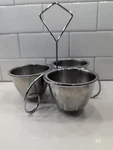 Vollrath Stainless Steel Condiment Caddy With 3 Bowls 47601 Japan. Fixed Price $15.00.