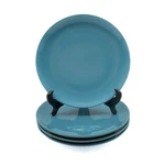 Ikea Fargrik Turquoise Salad Plates 8.25" Set 4 Stoneware Blue Teal Discontinued. Fixed Price $28.00.