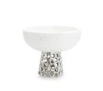 Classic Touch Marble Bowl With Web Design Metal Base, X 5.75 Silver-tone. Fixed Price $89.99.