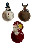 Mud Pie Mini Bowl Set Snowman Reindeer Santa. Fixed Price $16.95.