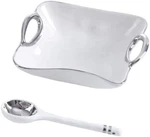 Pampa Bay 'the Handles Set' Bowl & Spoon, White Silver (SET-2010). Fixed Price $62.50.