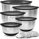 Stainless Steel Mixing Bowls With Lids Set Non Slip Airtight Nesting 5. Fixed Price $55.99.