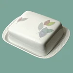 Vintage Arzberg Germany Square Butter Dish W/lid Bone China ARZ3415 Athena Leave. Fixed Price $29.74.