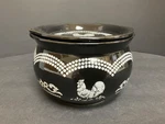 Temptations Doodle Rooster 24OZ Soup Bowl Black W/lid. Fixed Price $12.99.