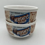 Vintage Houston Harvest Hershey's Chocolate Syrup Set Of 2 Stoneware Bowls Heavy. Fixed Price $16.99.