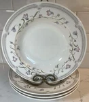 Set Of 4- Mikasa Intaglio Caressa CAC22 9.25 Flat Rimmed Soup Cereal Bowl. Fixed Price $29.99.
