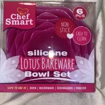 Chef Smart Silicone Lotus Bakeware Bowl Set Oven Microwave Dishwasher Safe 6PC. Fixed Price $11.95.