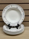 Mikasa Intaglio Annette CAC20 9 1/4" Large Rim Soup Pasta Bowls Set Of 5. Fixed Price $34.99.