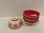Pioneer Woman Floral Bursts Red Colorful Dipping Bowls Set Of Four New. Fixed Price $15.99.