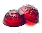 Ruby Red Glass Bowls Set Of 2 D'arques France Durand Crystal 5.5X3". Fixed Price $17.99.