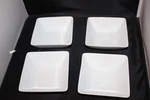 Better Homes & Gardens White Square Bowls, Lot Of 4, Euc. Fixed Price $16.00.