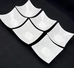 Crate & Barrel Porcelain Tasting Sauce Dishes Set Of 6 Stackable White Cubes. Fixed Price $17.95.