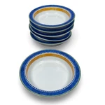 Dansk Bistro Kobenhavn Bowls Set Of 6 Blue Orange Green Rim Microwave Safe. Fixed Price $64.99.