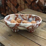 Natural Oval Calacatta Red Marble Fruit Bowl For Kitchen Counter 10", Large D.... Fixed Price $112.79.