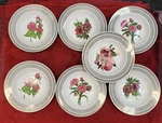 Set Of 7 American Atelier Christmas Floral Gold Trim Soup/cereal Bowl 5429. Fixed Price $85.00.
