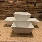 Target Threshold Porcelain 6 Square White Cereal / Soup Bowls Set Of 4. Fixed Price $31.49.